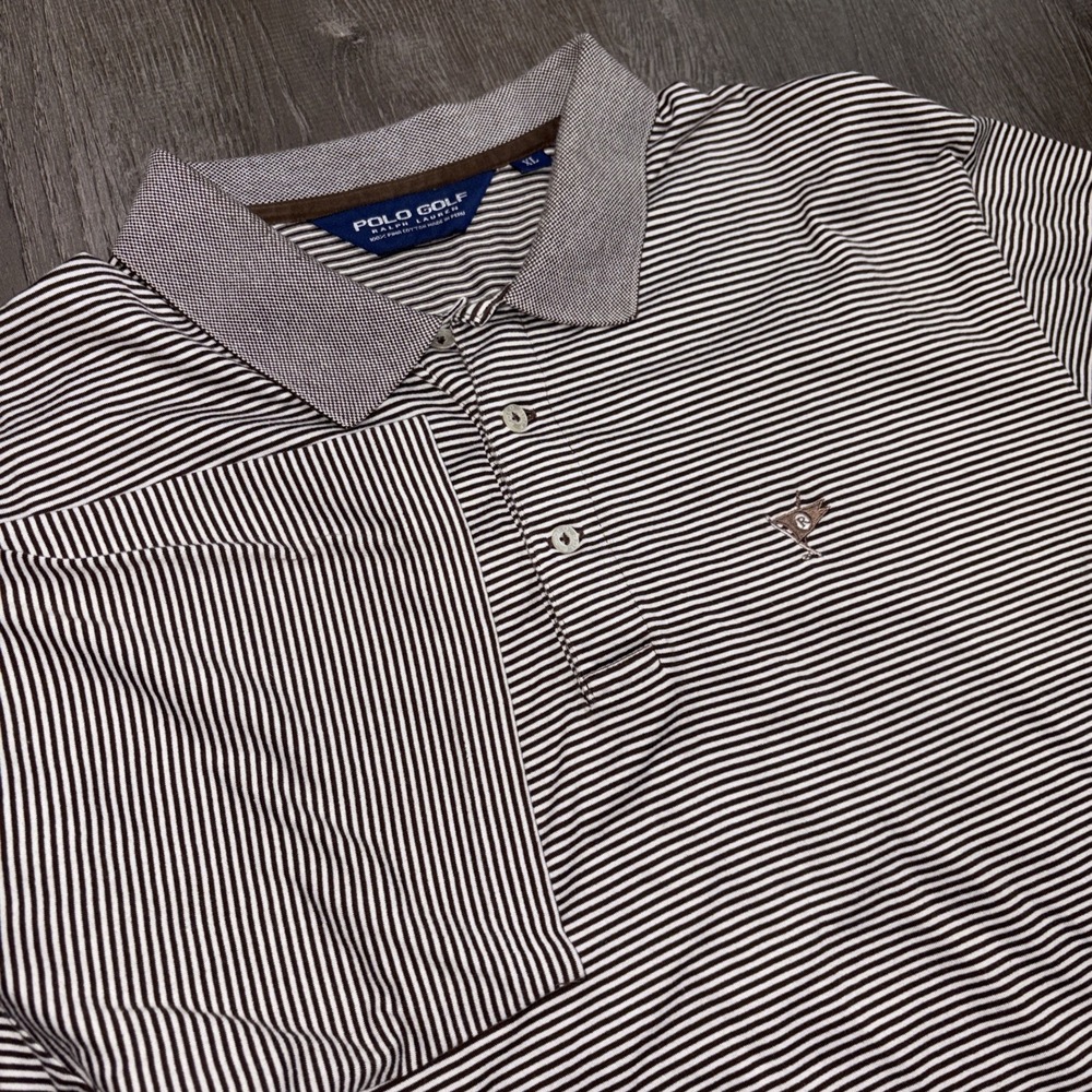 Vintage Polo Golf Ralph Lauren Shirt Men's XL 100% Pima Cotton Striped